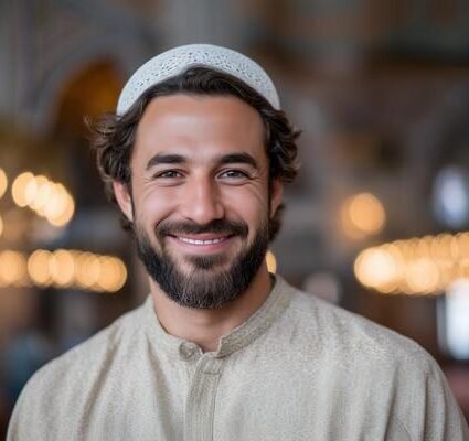 cheerful-middle-eastern-muslim-man-inside-mosque-portrait-image-islamic-male-with-short-beard-and-white-prayer-capgraphy-human-scene-religious-occasion-concept-realistic-photo