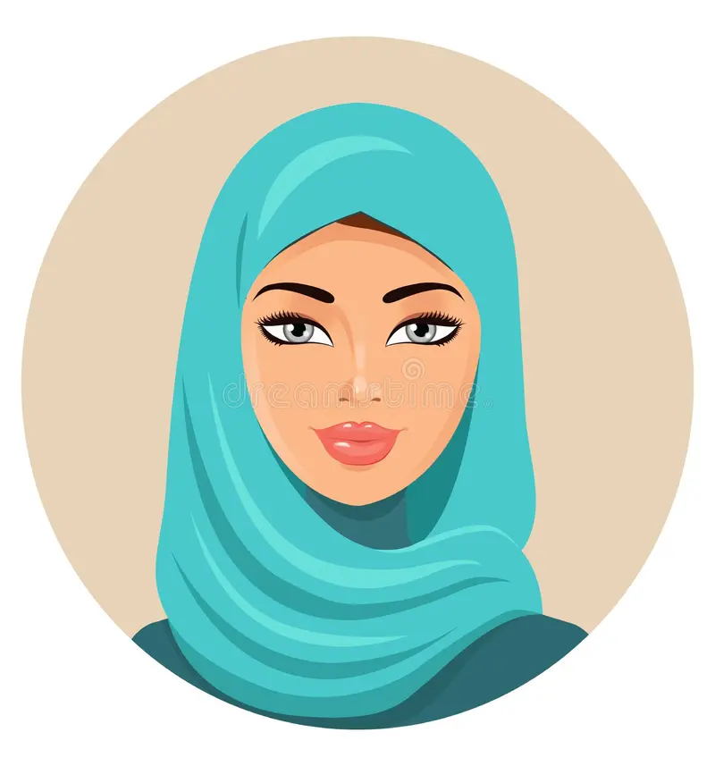 muslim arab woman colored hijab arabian portrait vector ill illustration eps 95909559